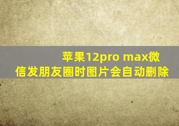 苹果12pro max微信发朋友圈时图片会自动删除